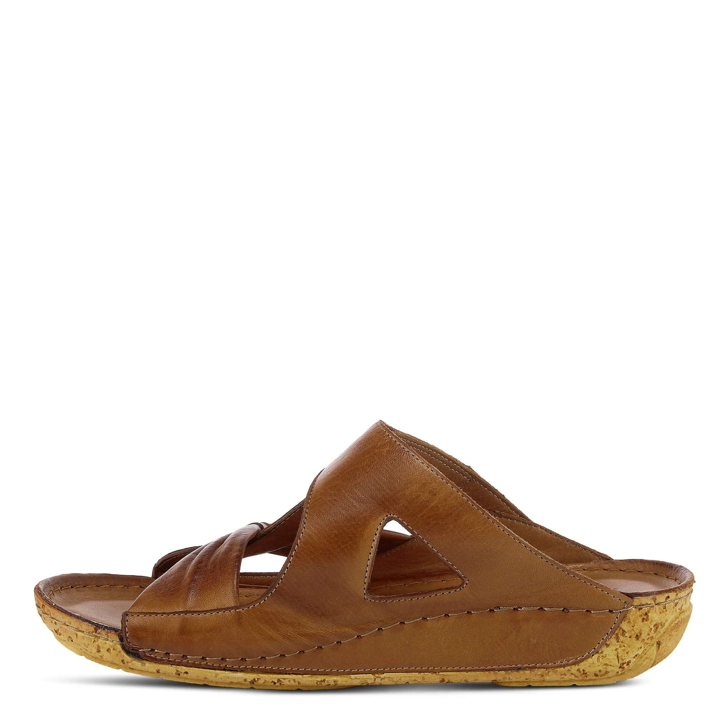 Spring Step Shoes Gretta Slide Sandal Women's Leather Cork Wedge