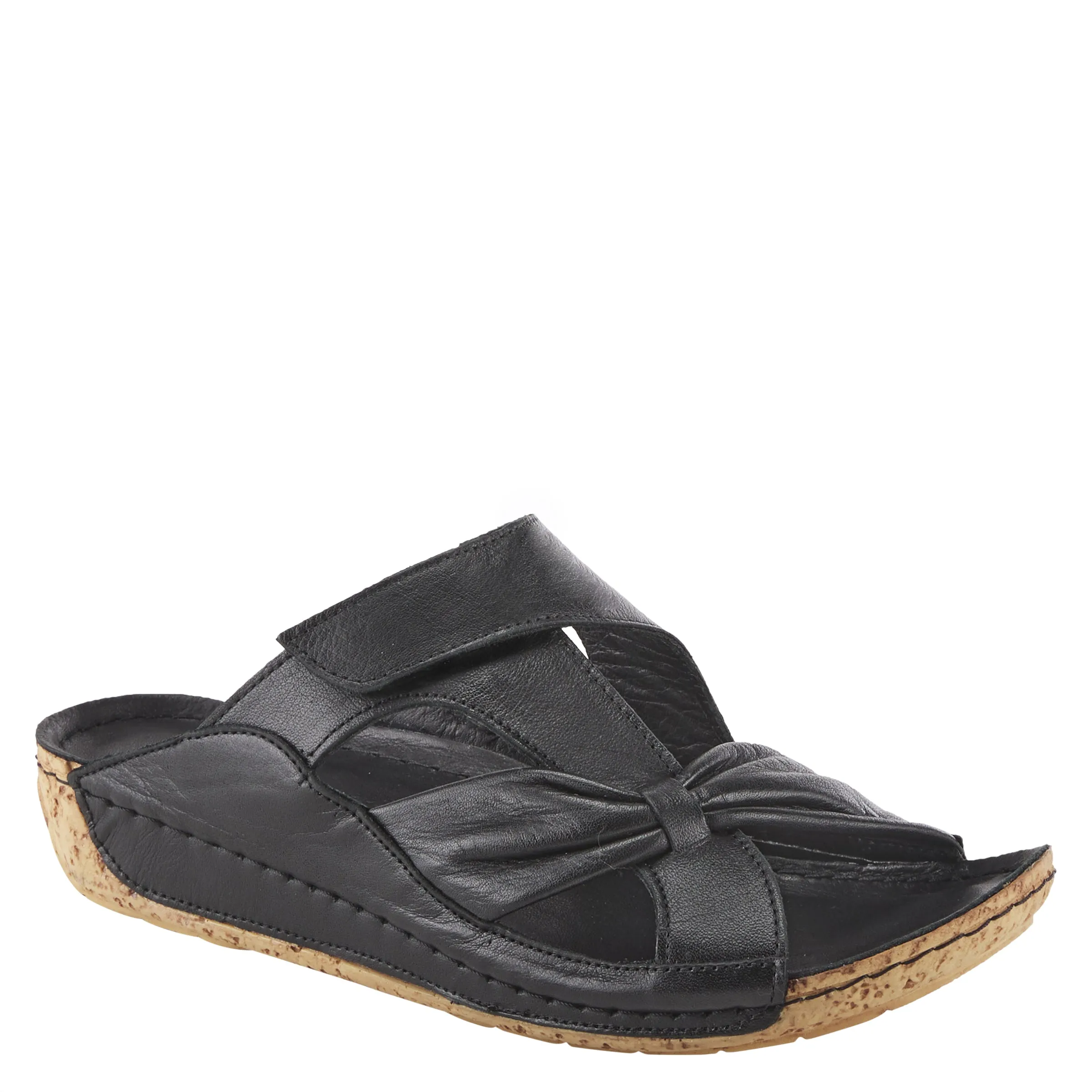 Spring Step Shoes Gretta Slide Sandal Women's Leather Cork Wedge