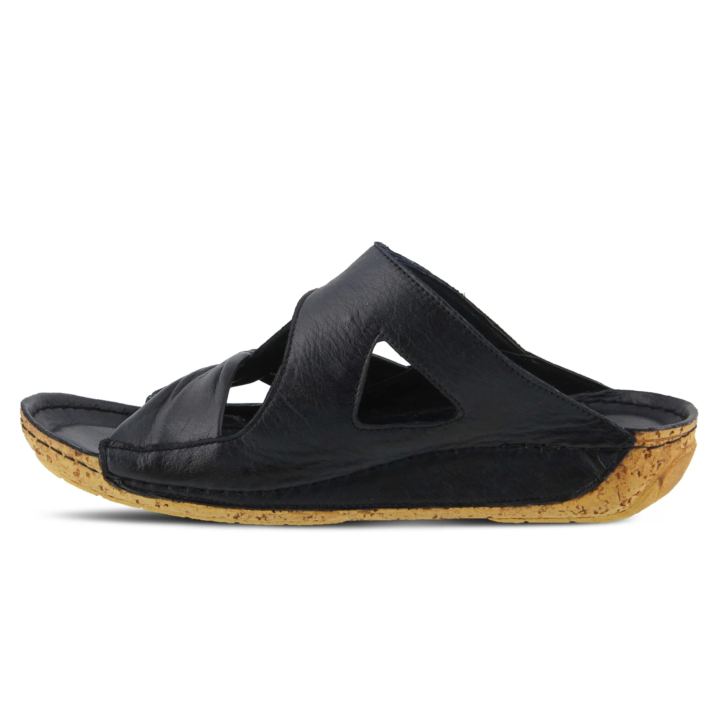 Spring Step Shoes Gretta Slide Sandal Women's Leather Cork Wedge