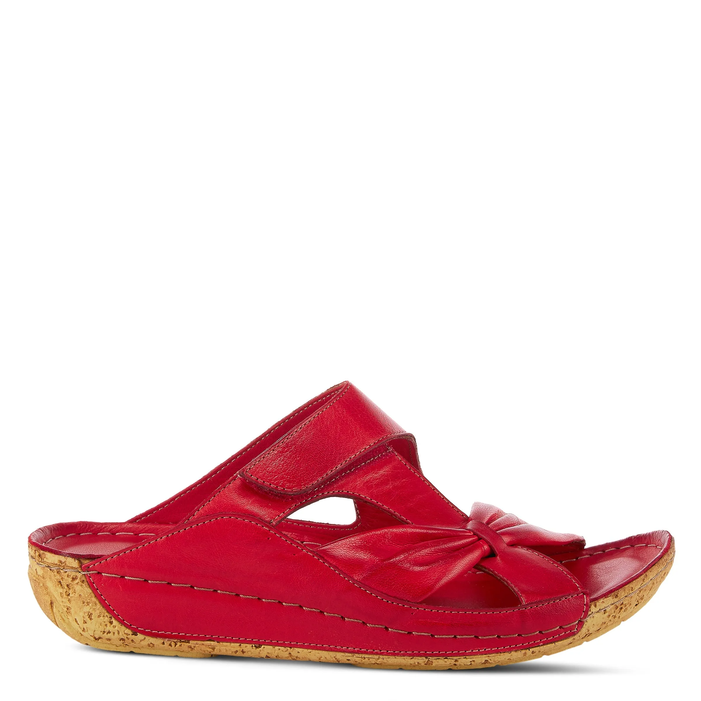 Spring Step Shoes Gretta Slide Sandal Women's Leather Cork Wedge