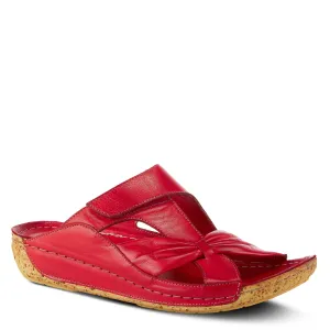 Spring Step Shoes Gretta Slide Sandal Women's Leather Cork Wedge