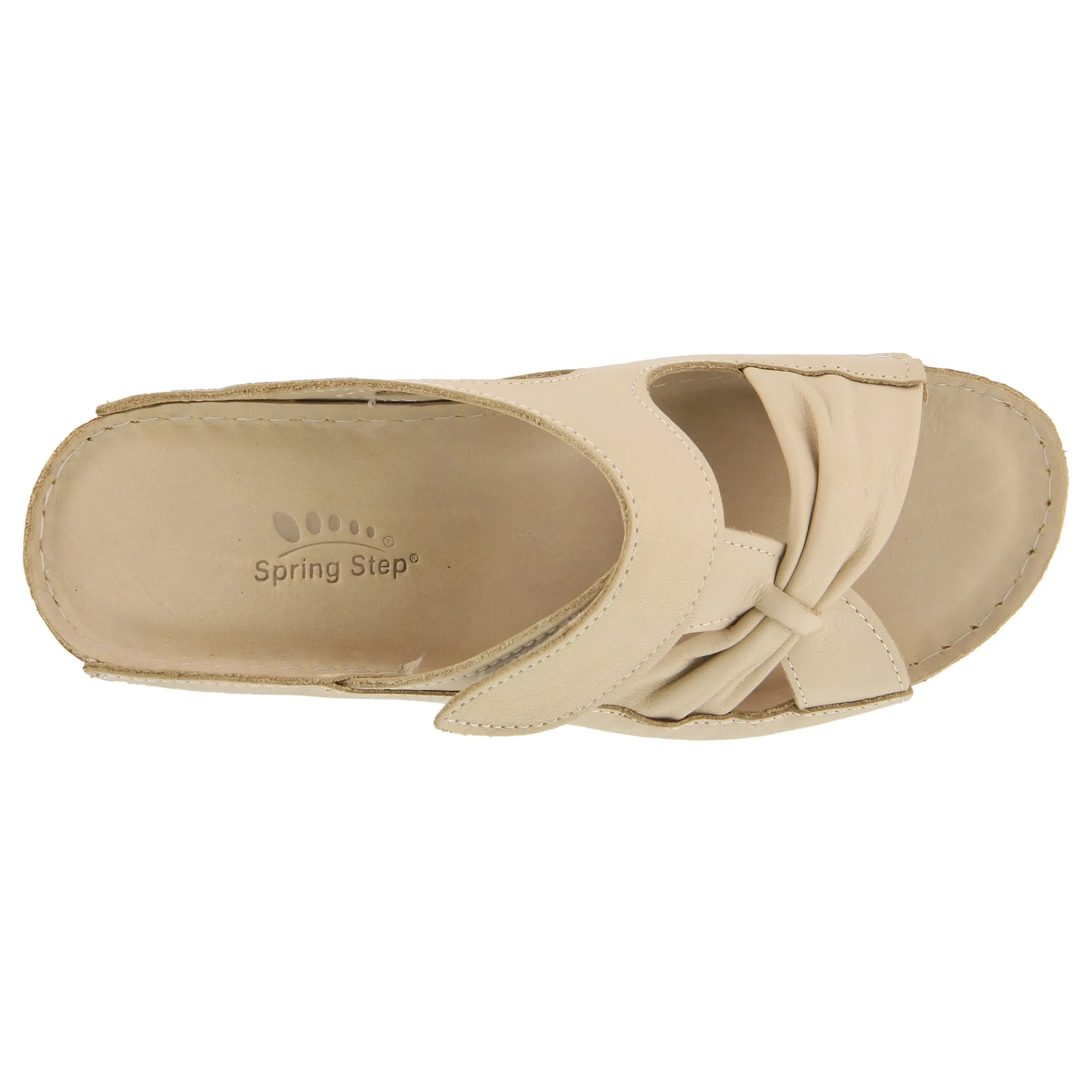 Spring Step Shoes Gretta Slide Sandal Women's Leather Cork Wedge