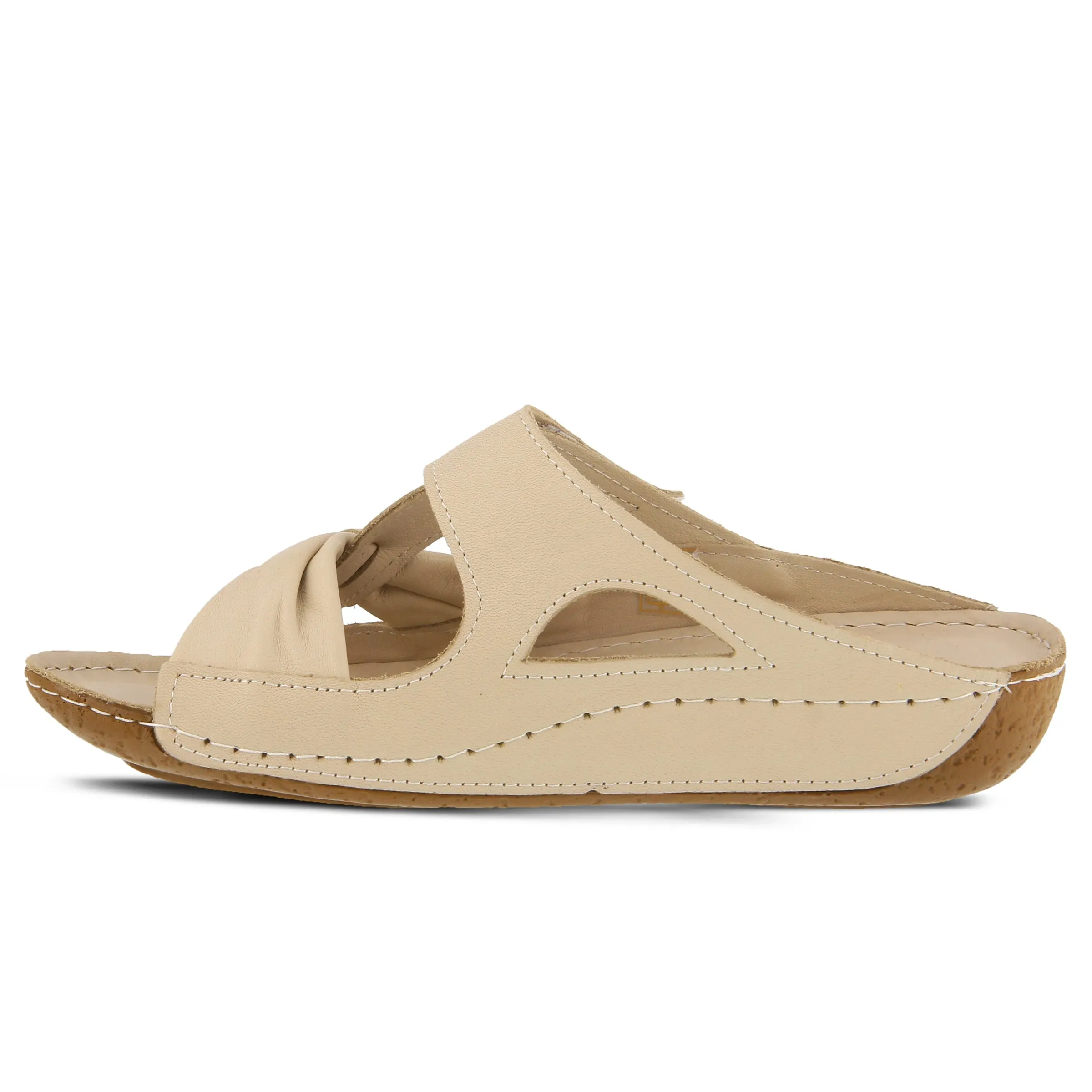 Spring Step Shoes Gretta Slide Sandal Women's Leather Cork Wedge