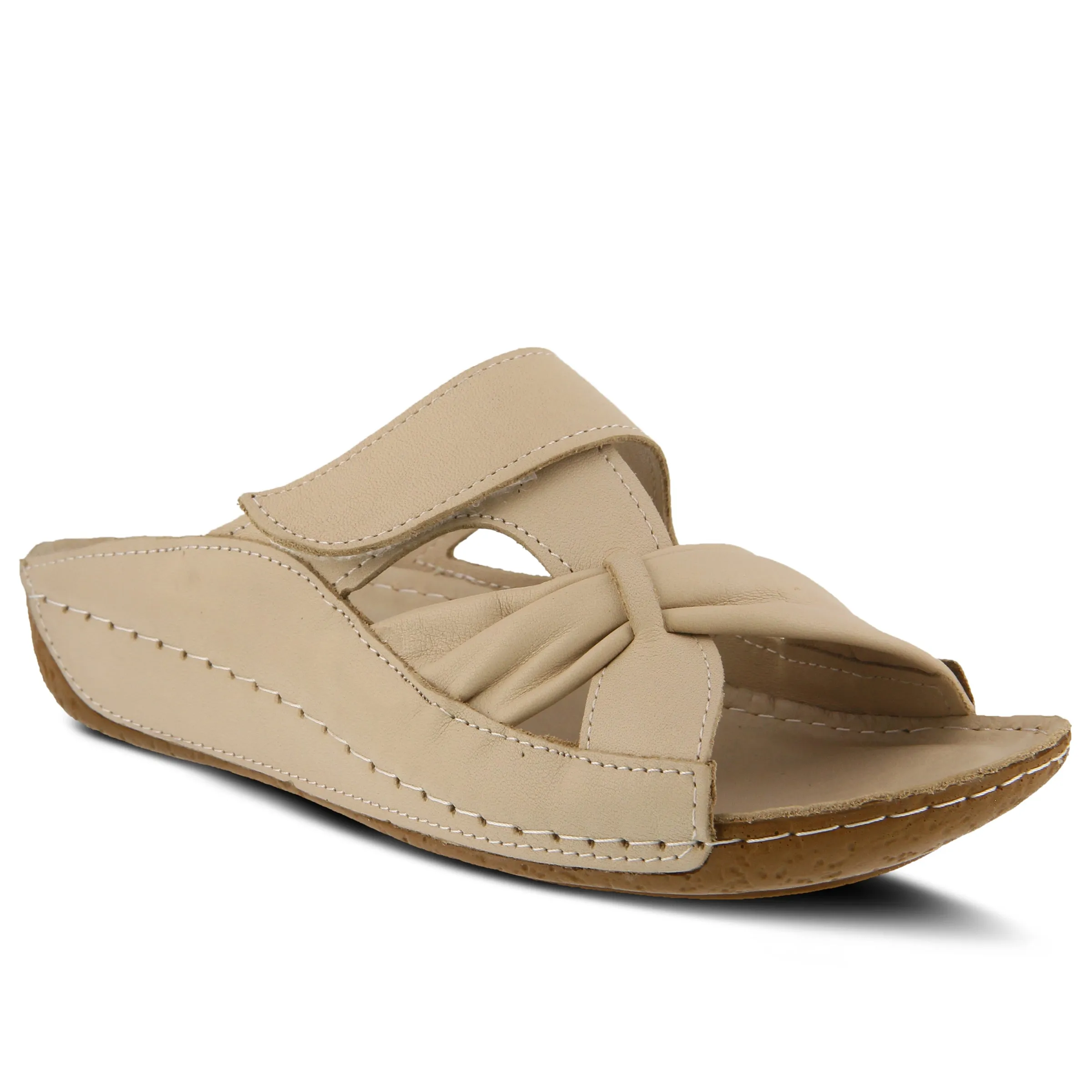 Spring Step Shoes Gretta Slide Sandal Women's Leather Cork Wedge