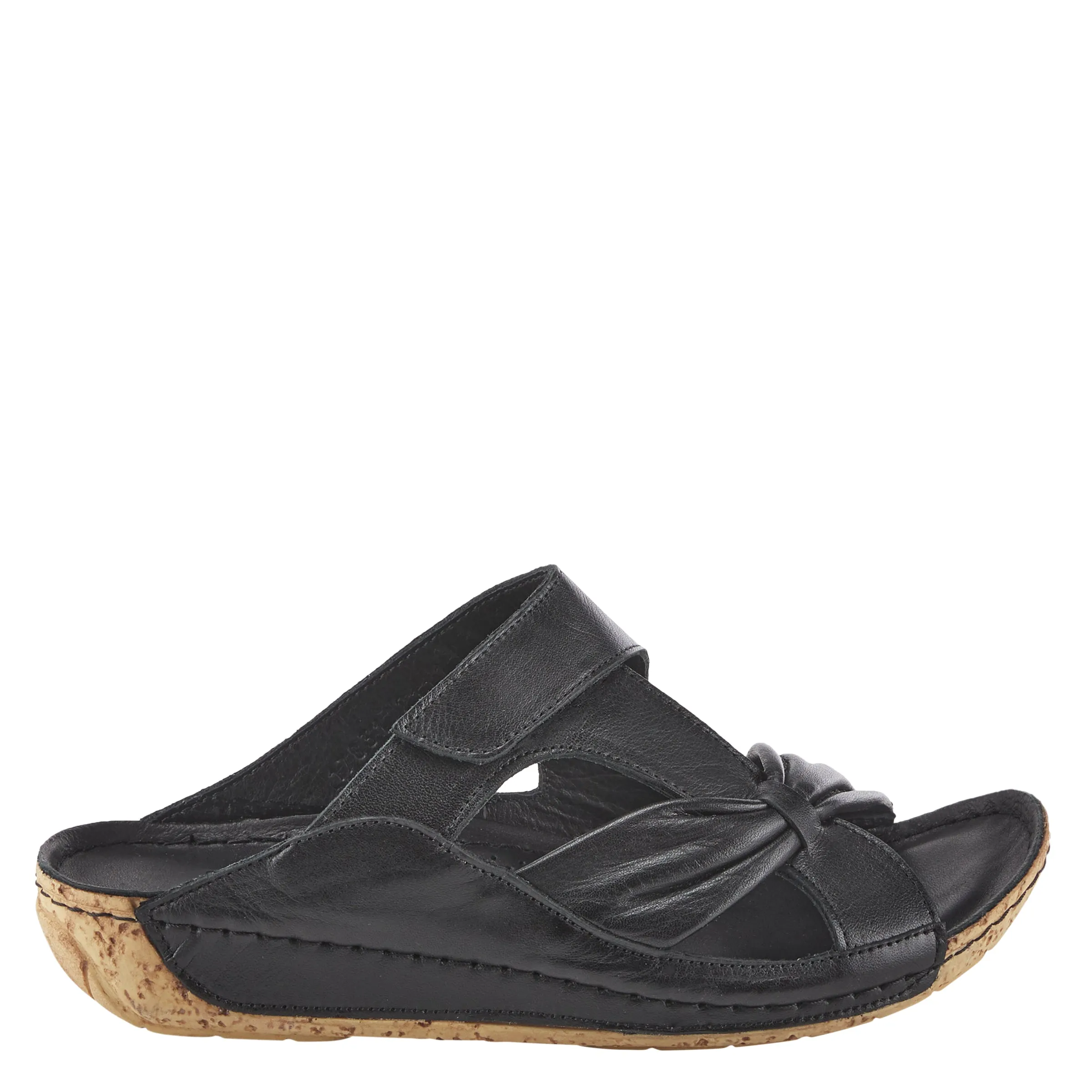 Spring Step Shoes Gretta Slide Sandal Women's Leather Cork Wedge