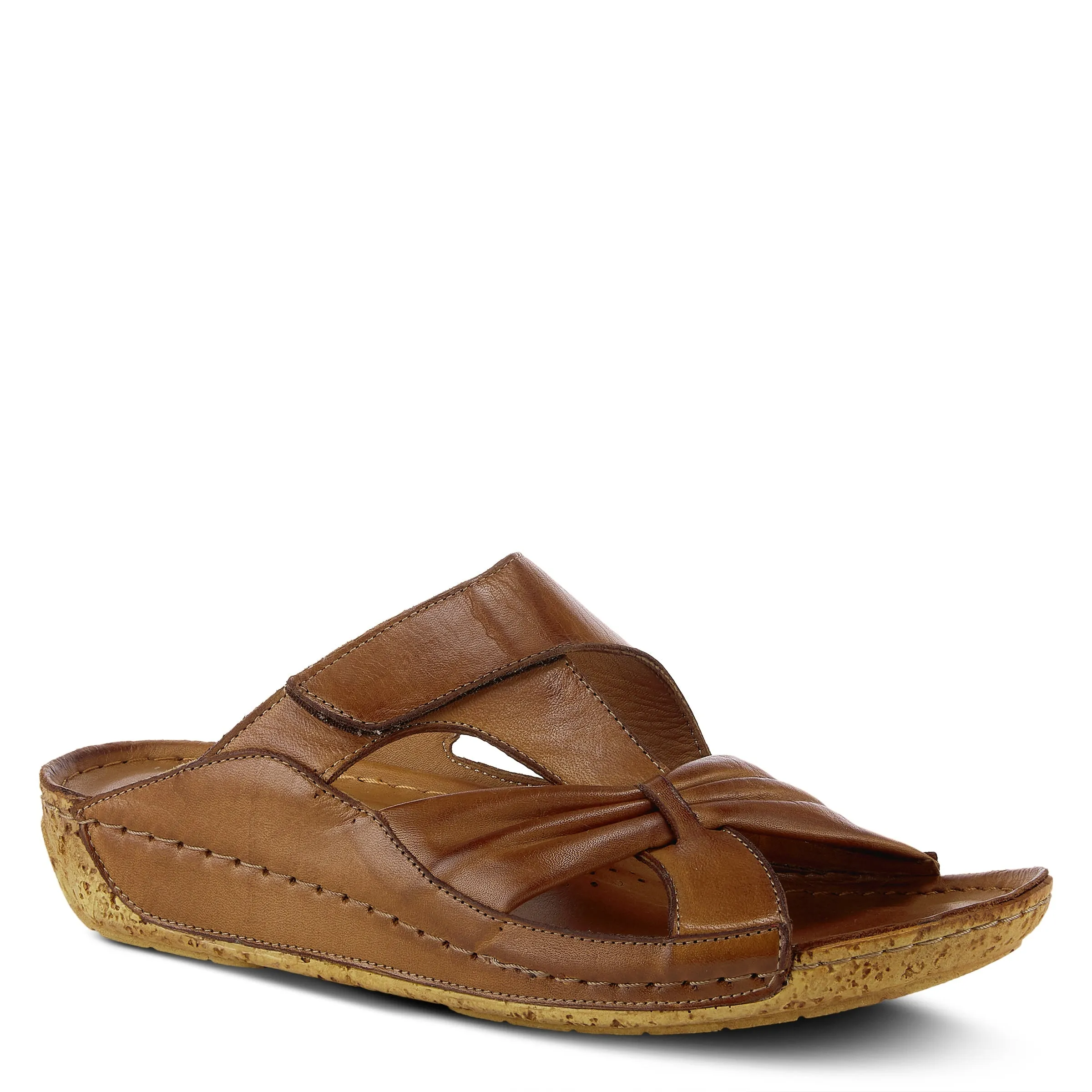 Spring Step Shoes Gretta Slide Sandal Women's Leather Cork Wedge