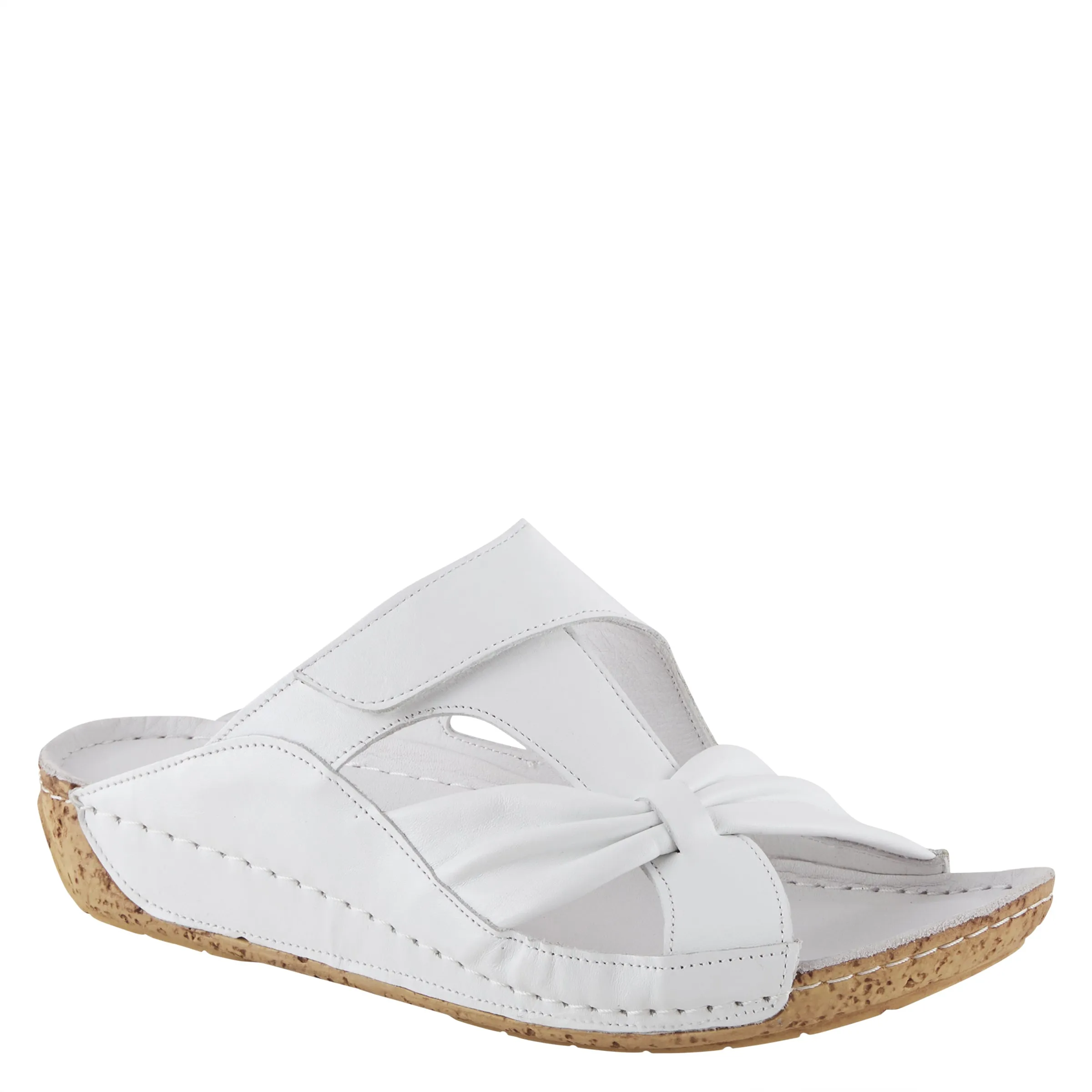 Spring Step Shoes Gretta Slide Sandal Women's Leather Cork Wedge