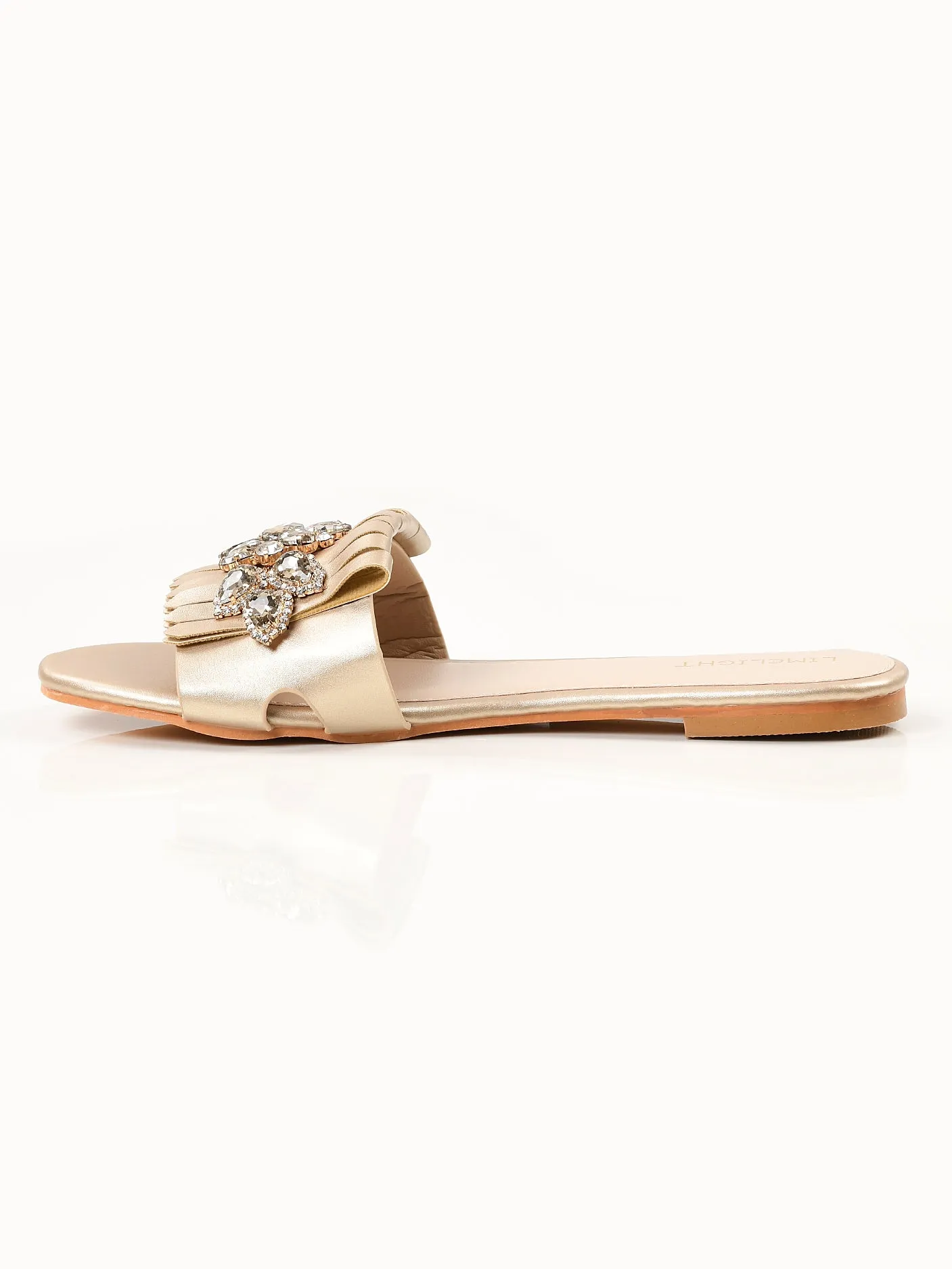 Stone Fringe Slides - Gold