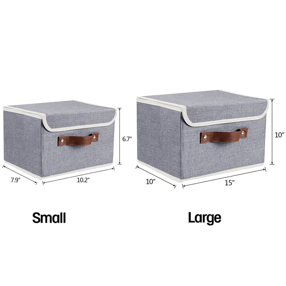 Storage Box With Lid Linen Basket Organizer Container
