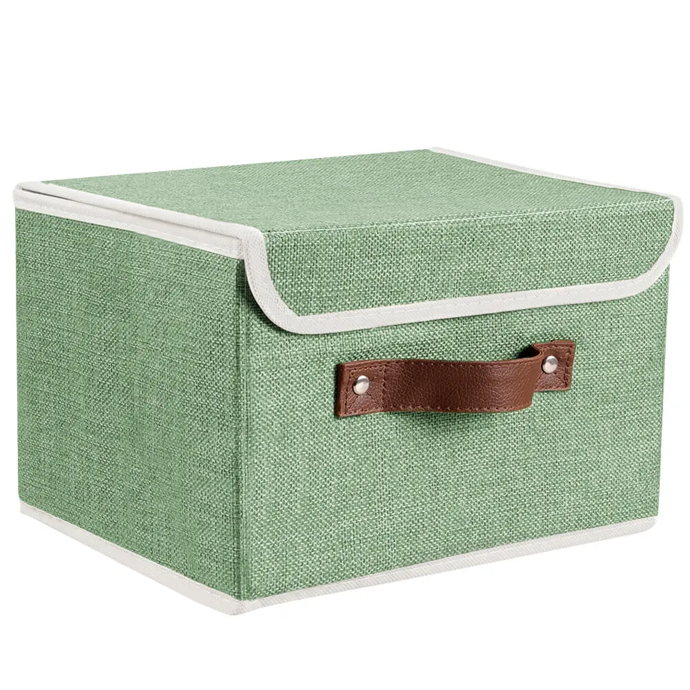 Storage Box With Lid Linen Basket Organizer Container