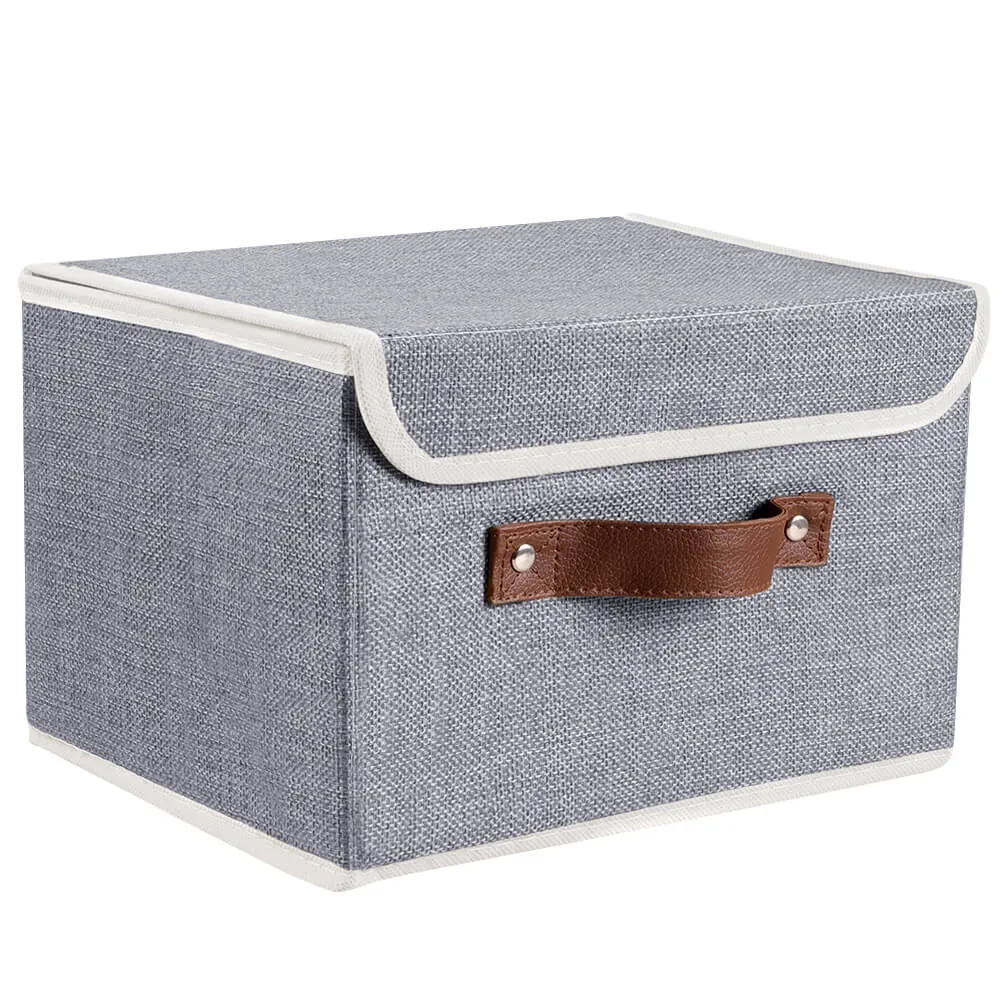 Storage Box With Lid Linen Basket Organizer Container