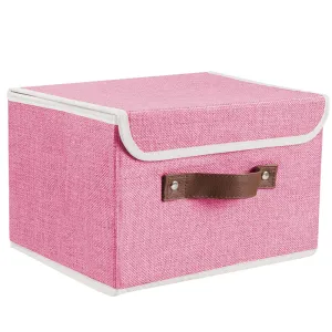Storage Box With Lid Linen Basket Organizer Container