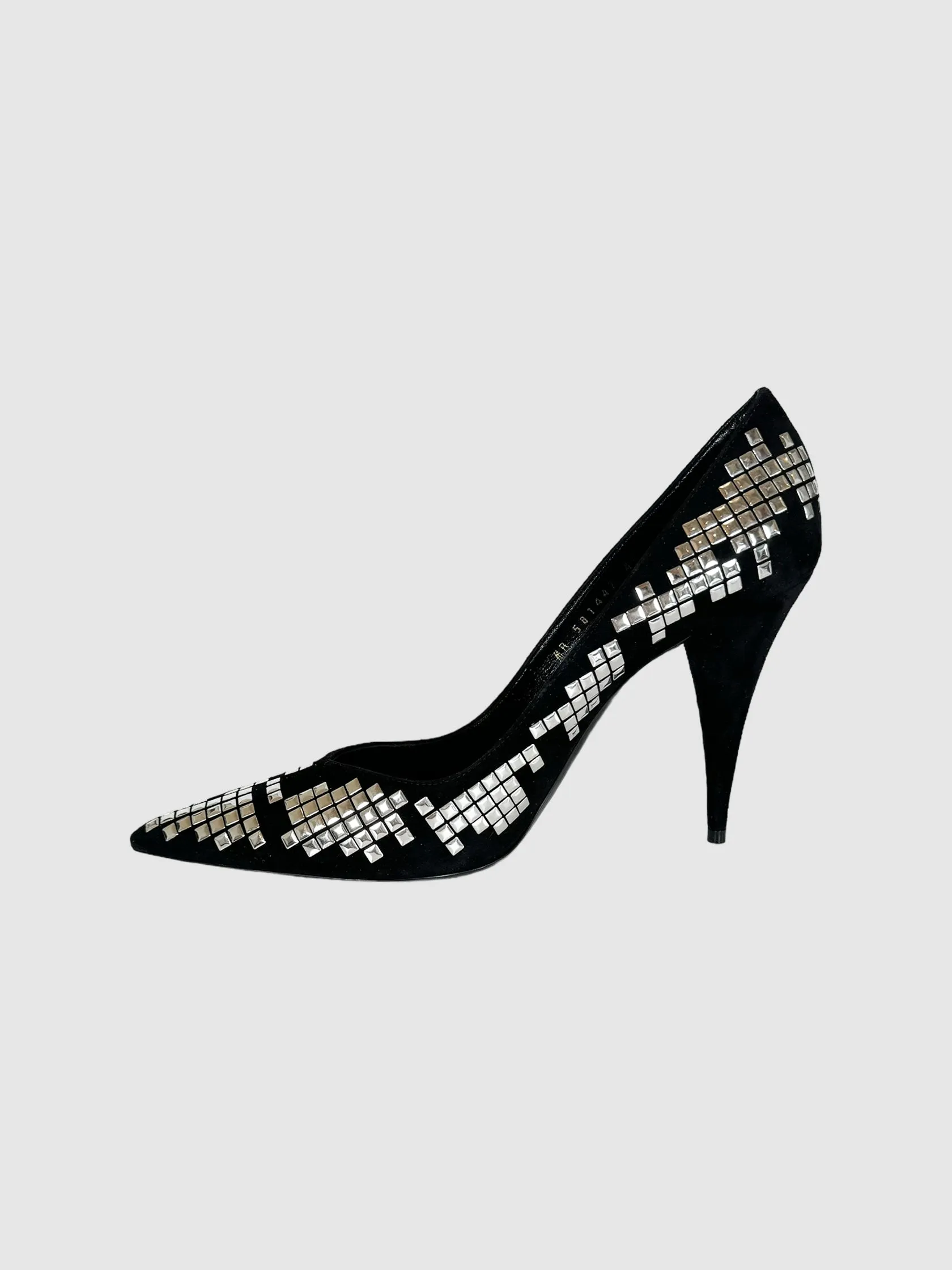 Suede Studded Pumps - Size 40
