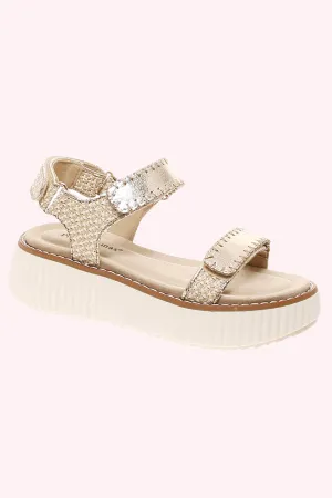 Sweet Two Velcro Strap Platforms - Gold