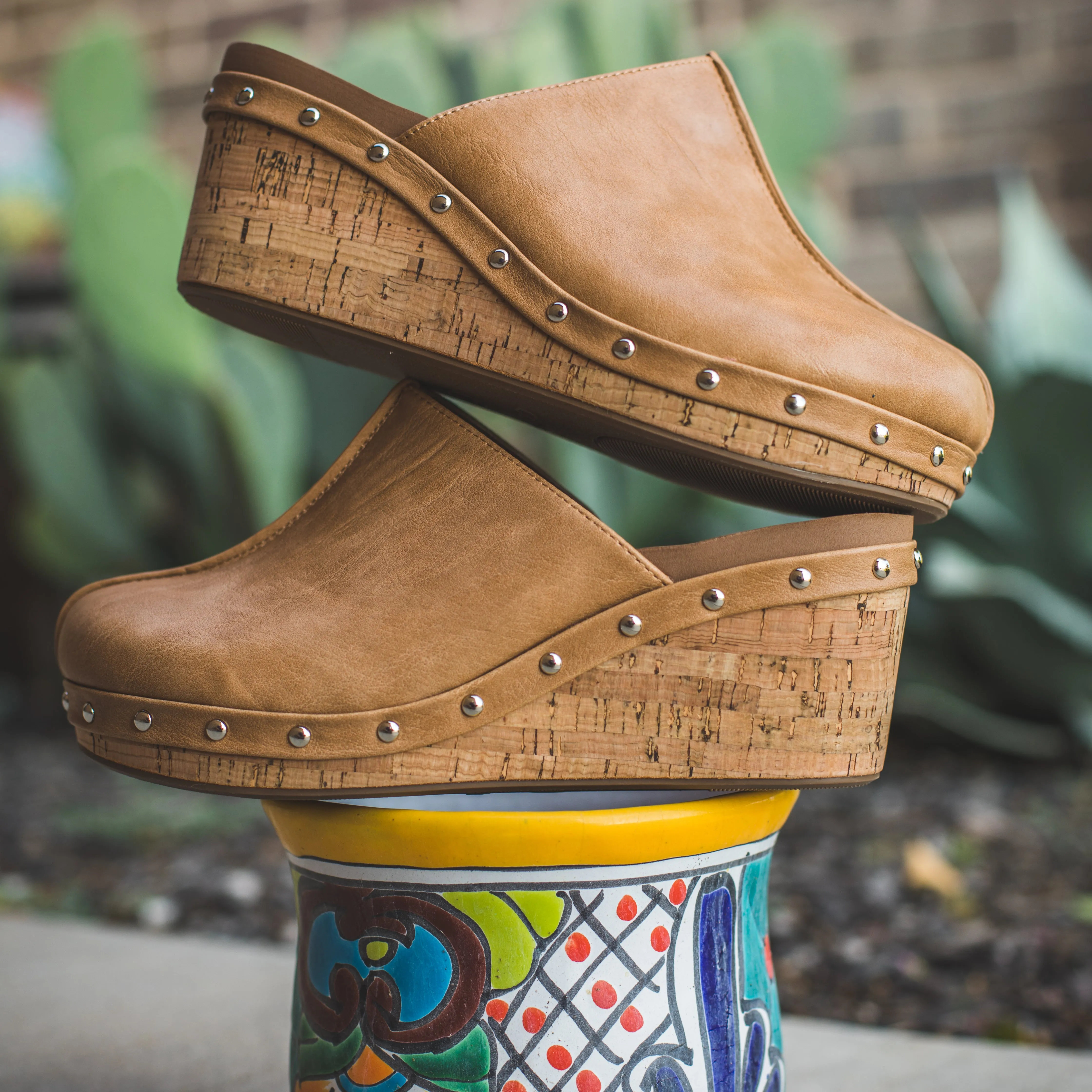 Tan Studded Clog