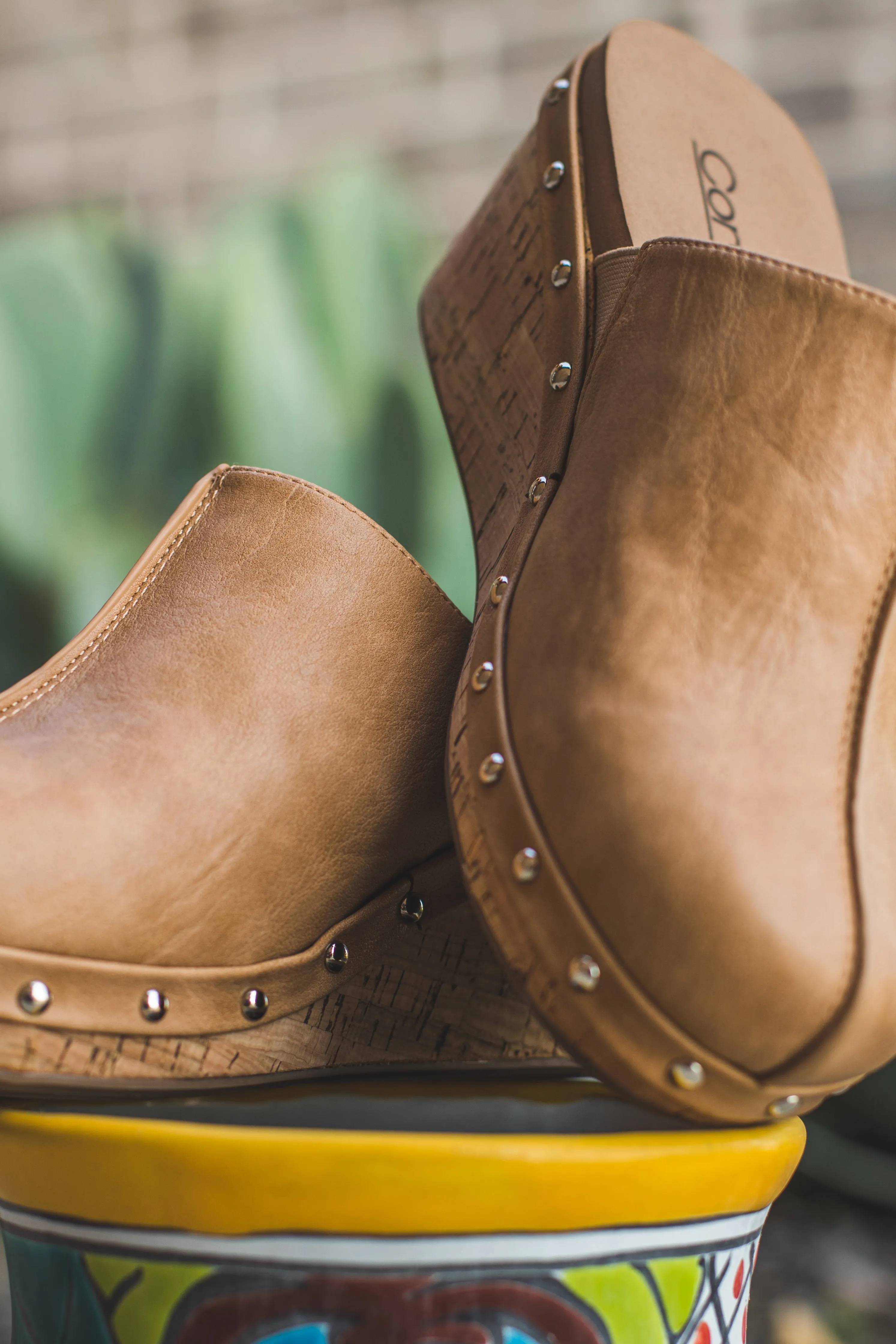 Tan Studded Clog