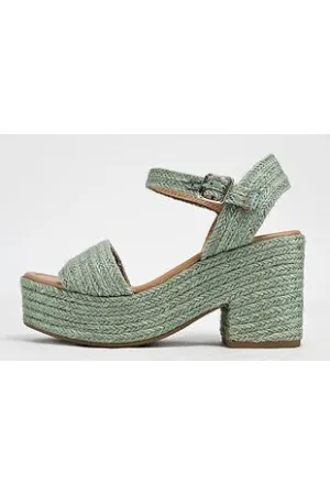 Tinted Jute Platform Wedge Sandal