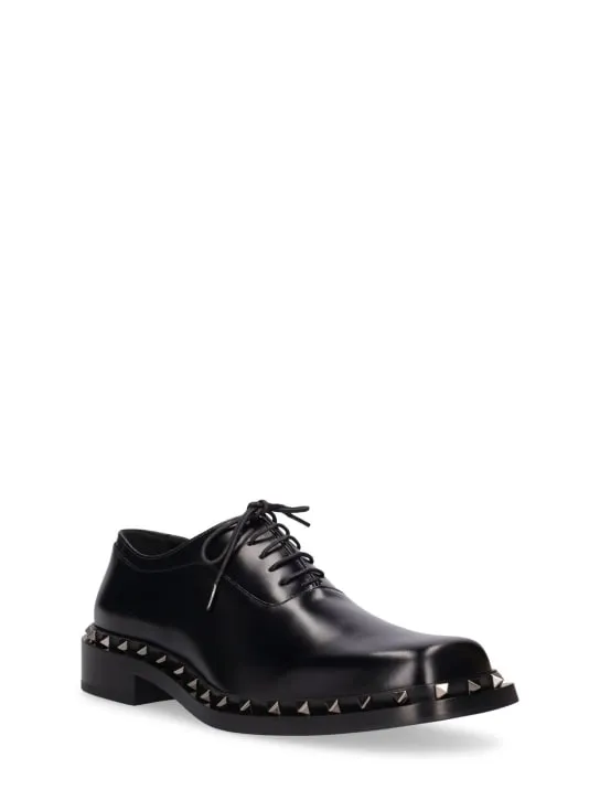 Valentino Garavani   25mm Rockstud leather lace-up shoes 