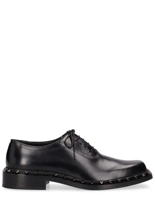 Valentino Garavani   25mm Rockstud leather lace-up shoes 