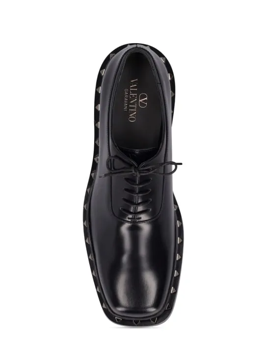 Valentino Garavani   25mm Rockstud leather lace-up shoes 