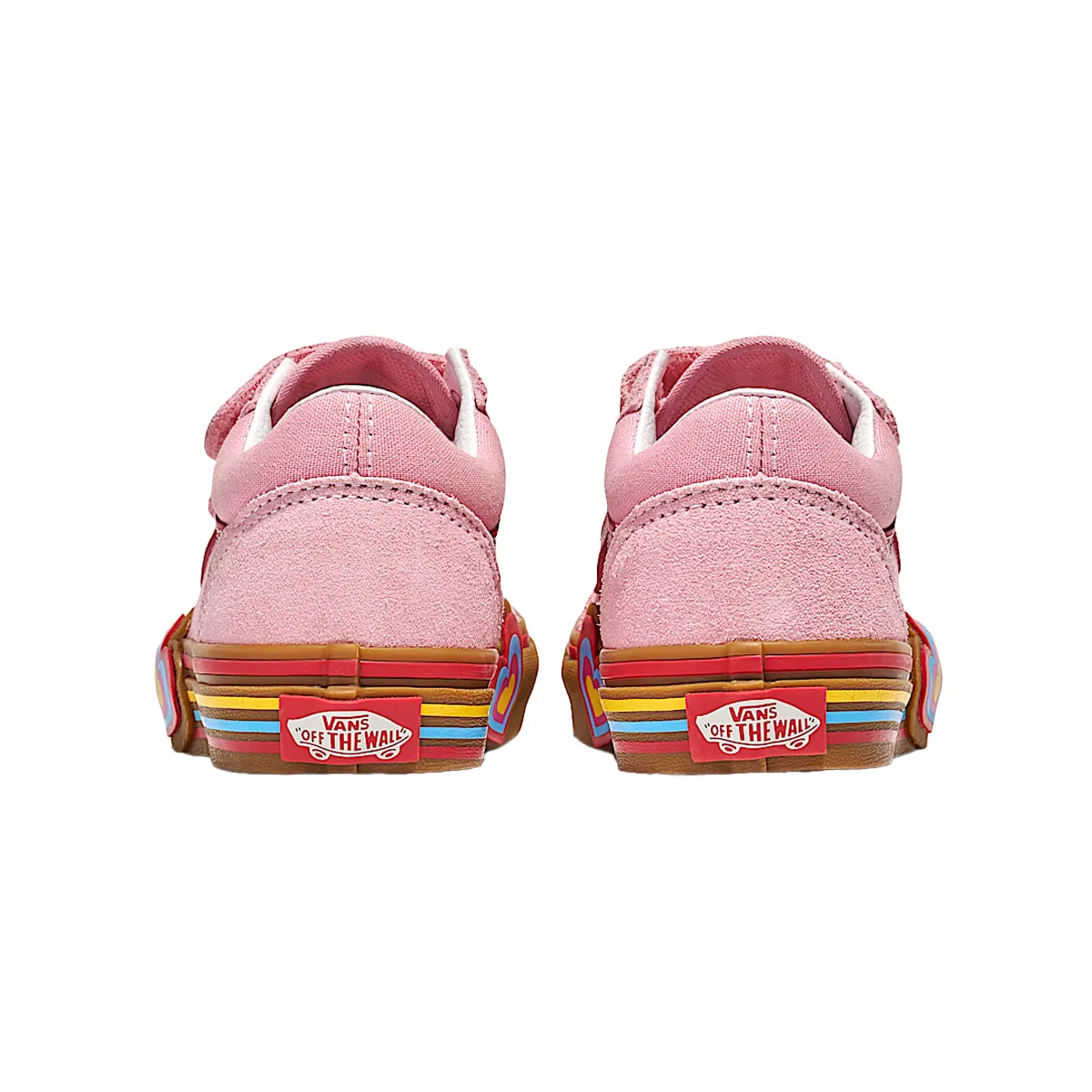 Vans Little Kids Old Skool V Heart Shoes - Pink / Multi
