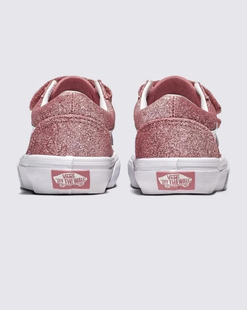 Vans Old Skool V Kids Glitter Rose Gold