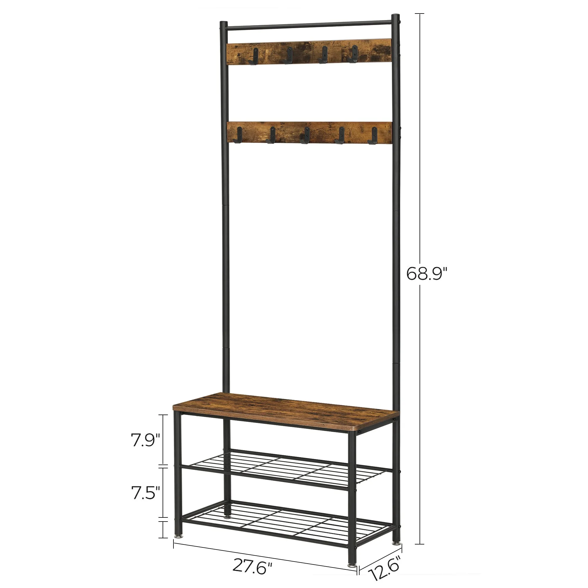 VASAGLE Clothes Garment Rack Hanger Organizer Coat Rack
