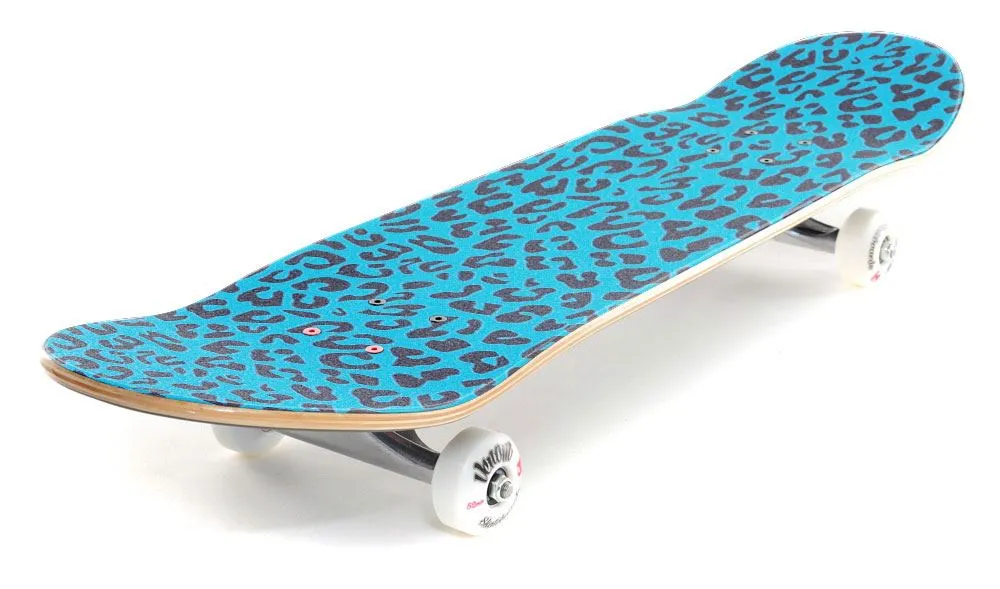 Venom Professional Grade Skateboard Griptape 9" x 33" - Leopard - Neon Blue