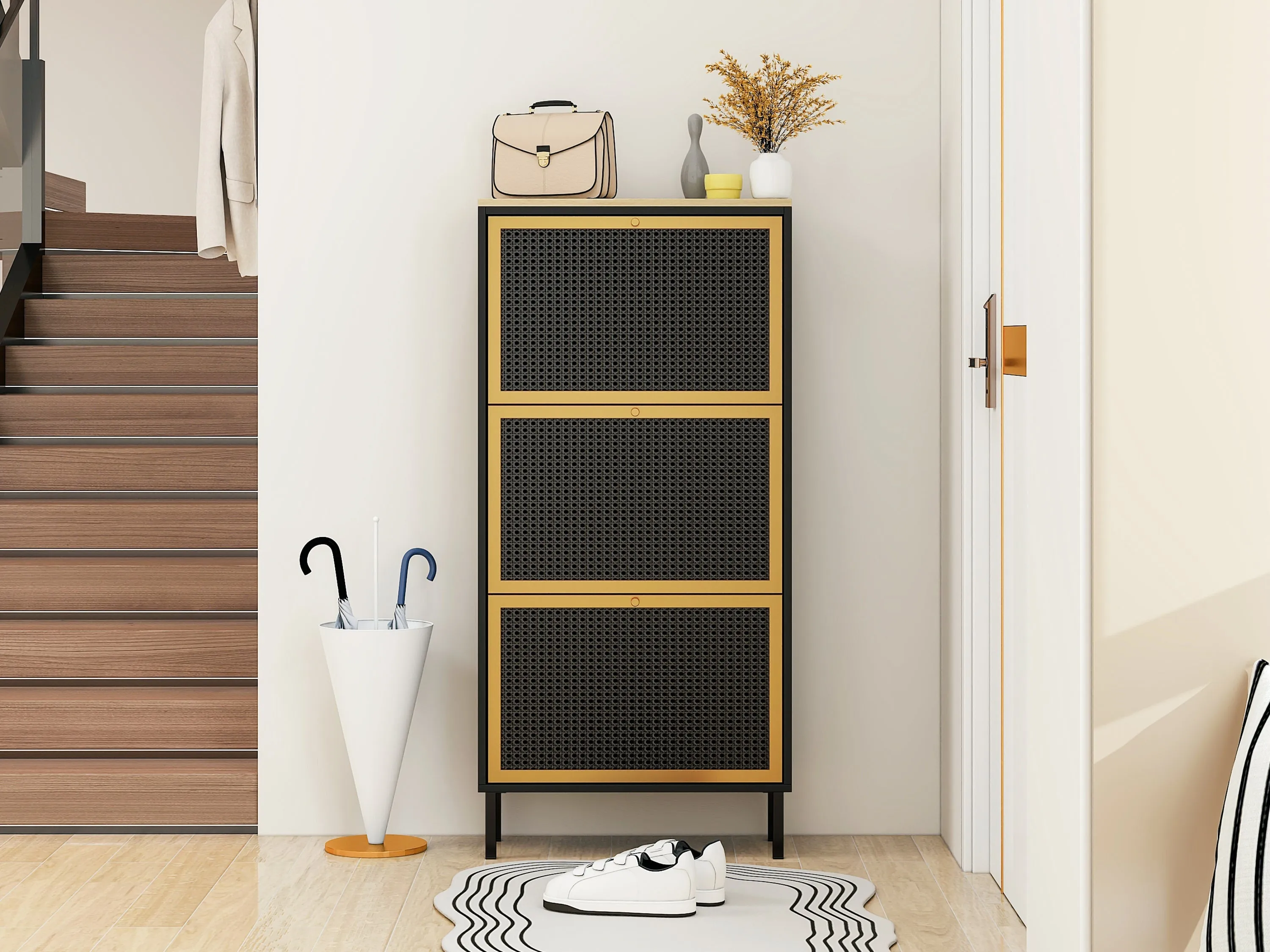 Walker Edison | Modern Entryway Shoe Rack