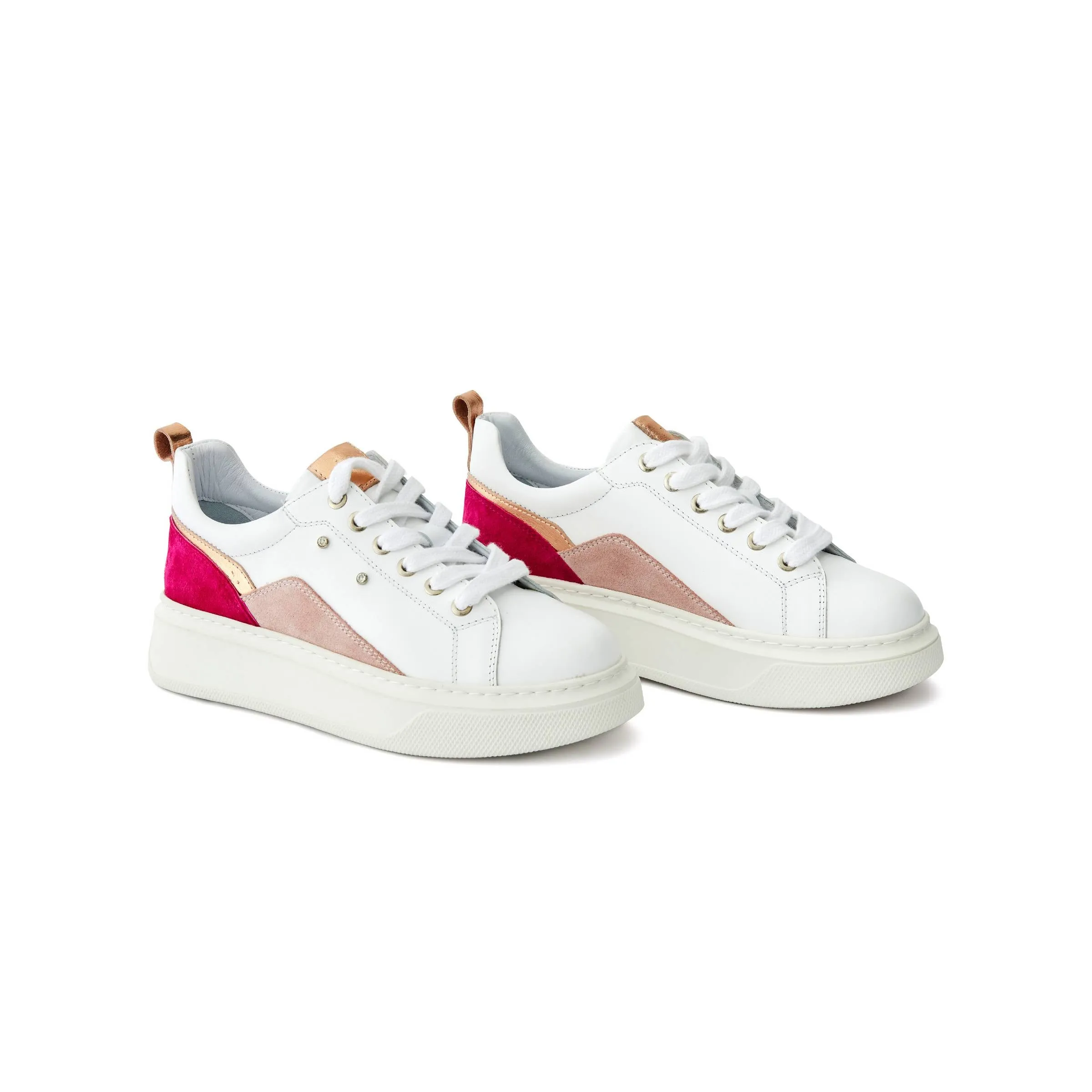 Women's Calf Leather Handmade Sneakers W5016