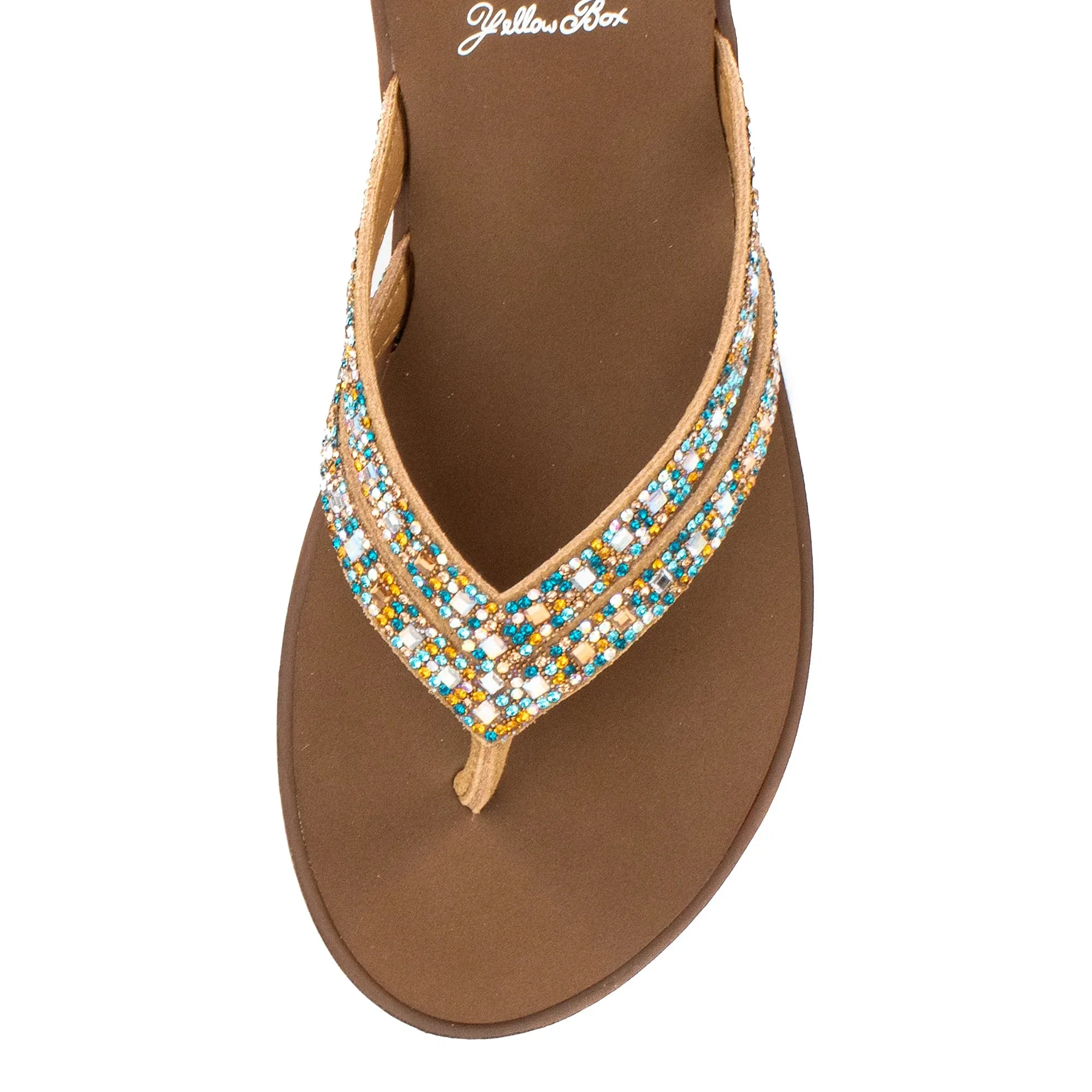 Yellow Box | Dual Strap Flip Flop Sandal | Dalia - Turquoise