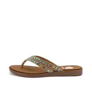 Yellow Box | Dual Strap Flip Flop Sandal | Dalia - Turquoise