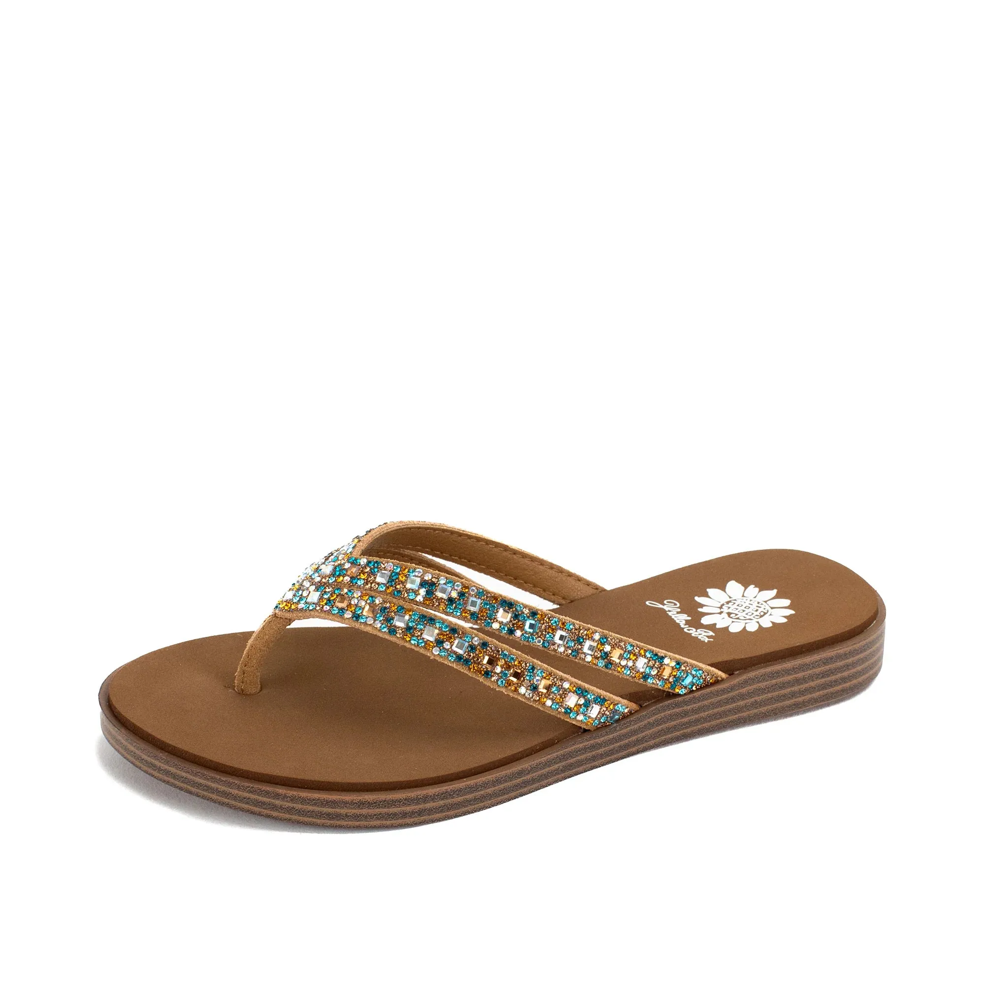 Yellow Box | Dual Strap Flip Flop Sandal | Dalia - Turquoise