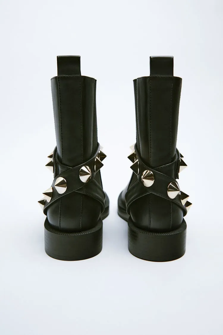 Zara ANKLE BOOTS WITH STUDDED STRAP Size EU 36 NWOT